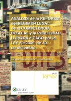 ANÁLISIS DE LA REFORMA DEL RÉGIMEN LEGAL DE LA COMPETENCIA DESLEAL Y LA PUBLICIDAD, LLEVADA A CABO POR LA LEY 29/2009, DE 30 DE DICIEMBRE ANÁLISIS DE LA REFORMA DEL RÉGIMEN LEGAL DE LA COMPETENCIA DESLEAL Y LA PUBLICIDAD, LLEVADA A CABO POR LA LEY 29/2009, DE 30 DE DICIEMBRE